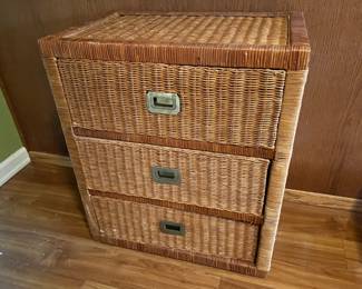 Wicker 3 Drawer Nightstand/Dresser