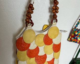 Orange/Yellow/White Circle Disk Purse