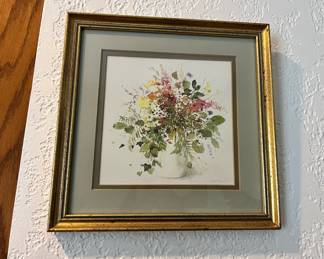 Floral Bouquet Watercolor Print by Celia Russell