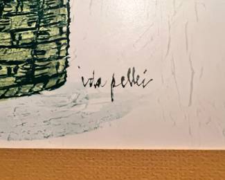 Mid Century Fern Garden Lithograph Print by Ida Pellei