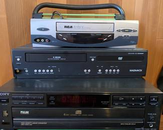 RCA 4-Head Hi-Fi VCR, Magnoavox 4-Head DVD Player - DV220MW9, Sony Compact Disc Player CDP-C315