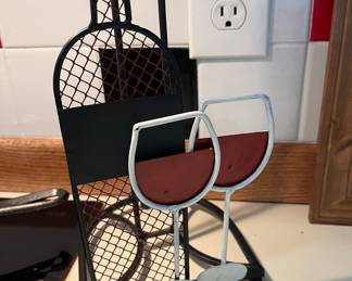 Wine Bottle/Glasses Themed Wine Rack