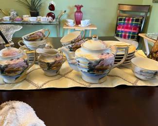 Hand Painted China Dinnerware Set - Made in Japan