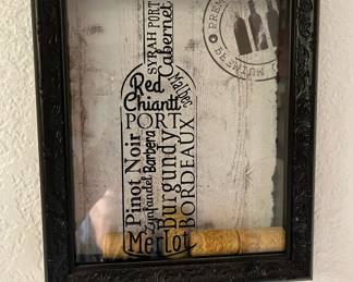 Black Resin Shadow Box Wine Cork Holder Wall Hanging