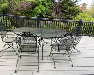 Black Wrought Iron Patio Table and Chairs