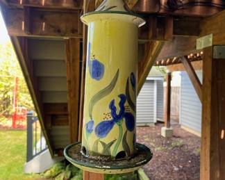 Floral/Yellow Bird Feeder