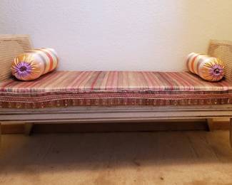 French Style Winged Padded Bench