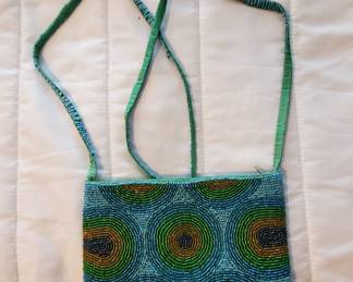 Multicolored Beaded Purse with Circle Design