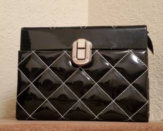Black/White Square Design Clutch Purse