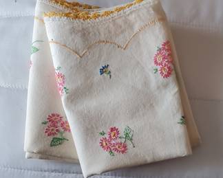Assortment of Floral Design Embroidered Pillowcases