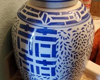 Blue/White Chinoiserie Ginger Jar - Double Happiness