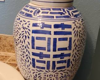 Blue/White Chinoiserie Ginger Jar - Double Happiness