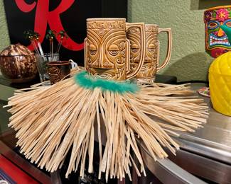 Pair of Tiki Man Beer Mugs
