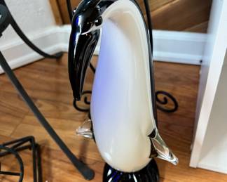 Glass Art Penguin Sculpture