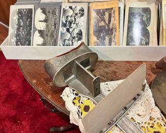 H.C. White Co Stereoscope Viewer and Assortment of View Cards