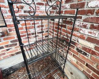 Black Wrought Iron Plant Shelf