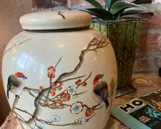 Porcelain Autumn Cherry Blossom Grand Ginger Jar