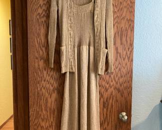 1970's Golden Wenjilli Dress and Cardigan