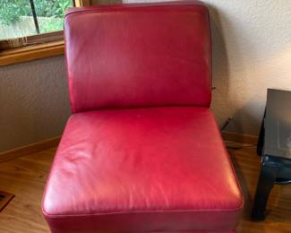 Red Leather Lounge Chair