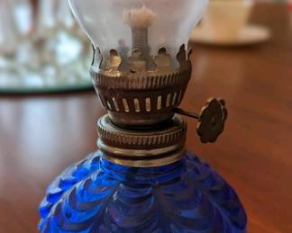 Vintage miniature oil lamp