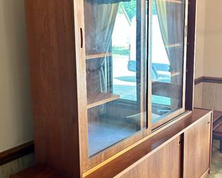#1- Poul Hundevad Danish Modern China Cabinet - 2 pieces- top- 54.5w x 12d x 50.5t, bottom- 67w x 16.25d x 29.5t- $1400