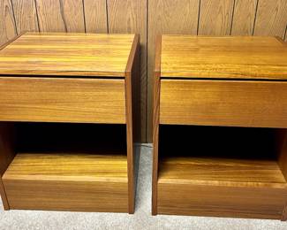 #11- Danish modern night tables- a pair- made in Denmark- 20.5w x 18d x 23.75t- $400