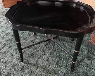 Wood lacquer tray and stand