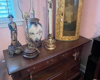 Buffet and lamps
