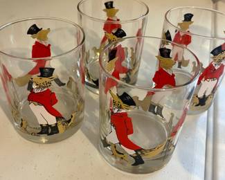 Vintage CERA Fox Hound  Old Fahioned glasses
