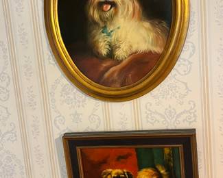 Victorian oil board paintings