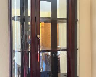 Wood and glass  hanging display cabinet