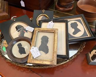 Antique framed silhouettes