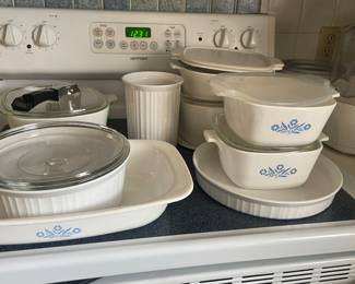Corning Ware baking dishes. 