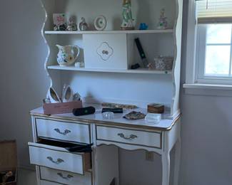 French Provincial desk and bookcase. 