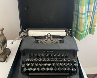 Vintage typewriter with case.