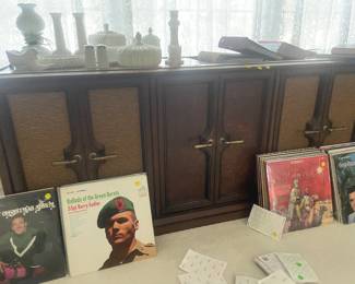 Magnavox stereo. Radio and record player work though record player can be finicky. Albums too! 