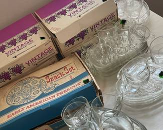 Crystal luncheon sets. 