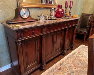Long marble top sideboard