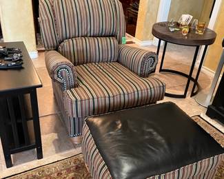 "Push-back" lounge chair w/ ottoman