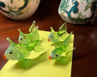 Set of 4 glass fish