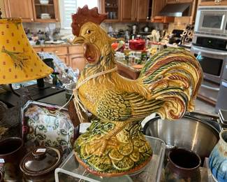 Large ceramic rooster