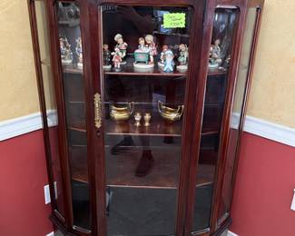 Lovely vintage canted-front china cabinet w/ claw & ball feet