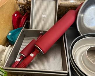 Big & little red rolling pins