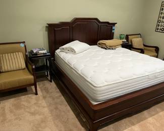 The master bedroom! King size Bernhardt platform bed w/ Kingsdown mattress set