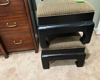 Piar of Asian-styled ottomans