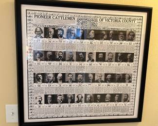"Pioneer Cattleman of Victoria County" print - beautifully framed! (Line-up early!)