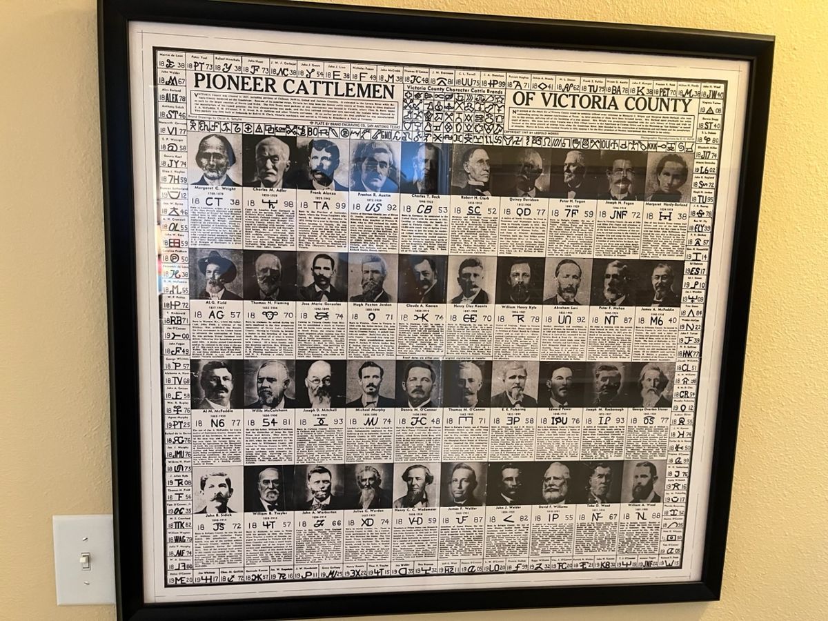 "Pioneer Cattleman of Victoria County" print - beautifully framed! (Line-up early!)