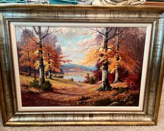 First of a pair of original paintings by Victoria, Texas artist Dollie S. Nabinger.