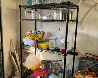 Another rack full of kitchen items