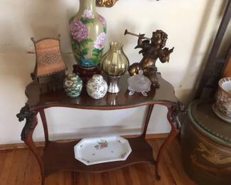 Amazing Antique lamp table, Large Cloisonne vase